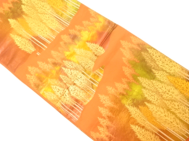 樹木模様織り出し　袋帯